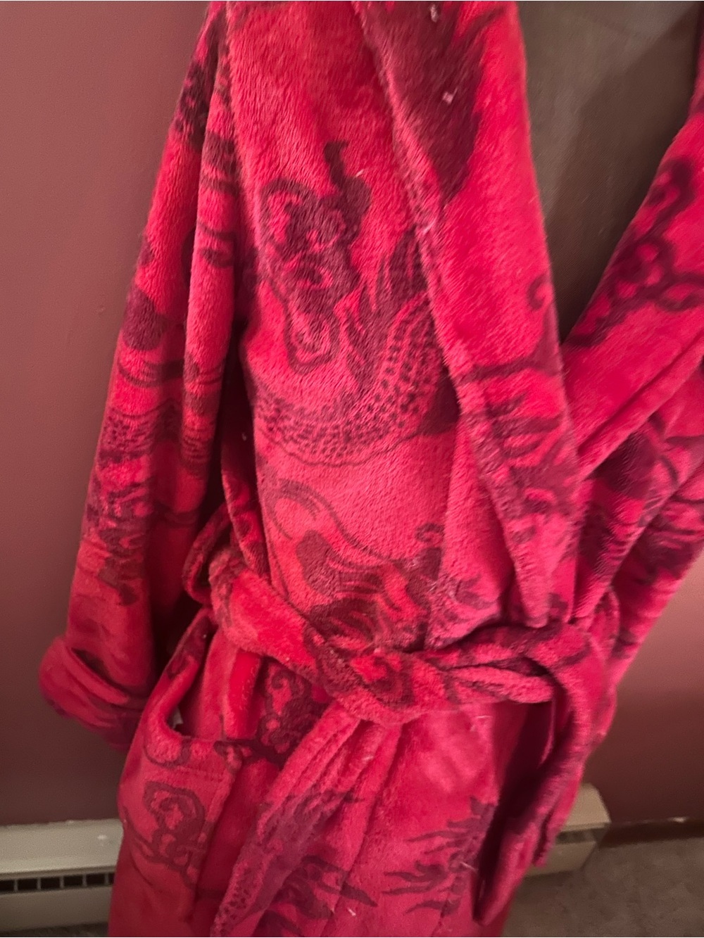 Plush Red Natori Bathrobe Dragon